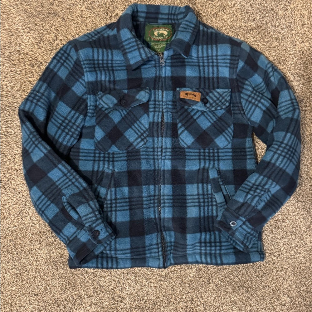 Cozy Blue Plaid Kids Jacket